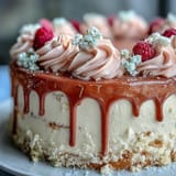 Soft pink rosé velvet cake, perfect for celebrations, with edible gold accent.