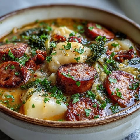 Sausage, Potato and Cabbage Soup
