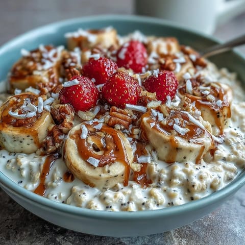 Healthy Easy Overnight Oats with Strawberry and Chia, a vibrant jar layered with fresh berries, chia seeds, and creamy oats, ready for a nutritious breakfast.