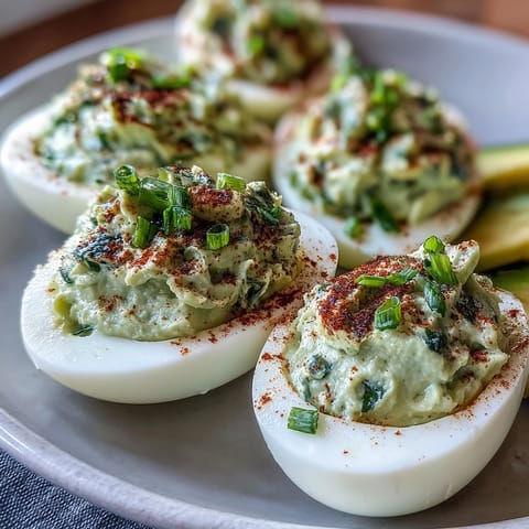 Green Avocado Deviled Eggs
