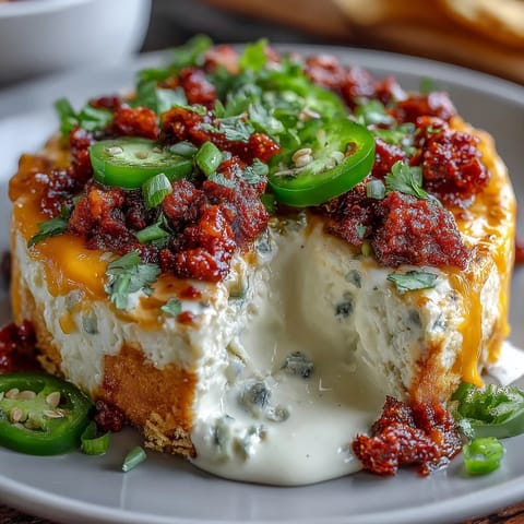 Festive Cinco de Mayo Loaded Queso Dip with spicy chorizo, melted cheese, and fresh pico de gallo served with crunchy tortilla chips.