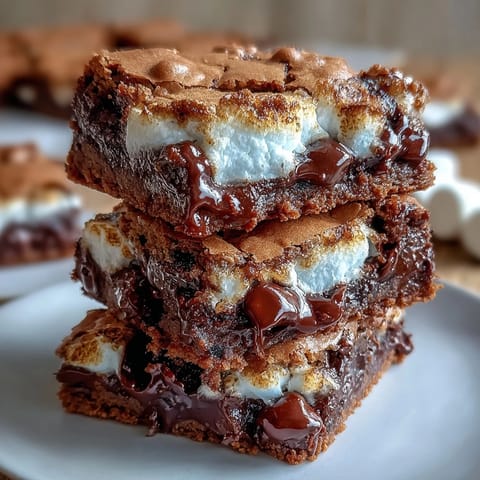 Gooey smores brownie mix cookies topped with toasted marshmallows and graham cracker crumbs, perfect for dessert lovers.