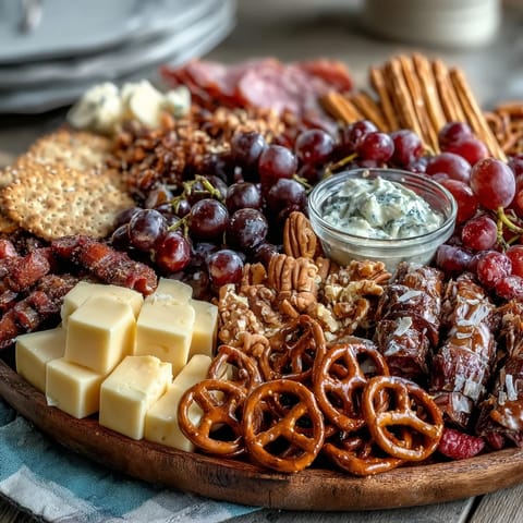 Festive grad party snack board brimming with sweet and savory bites, perfect for celebrating milestones and delighting guests.