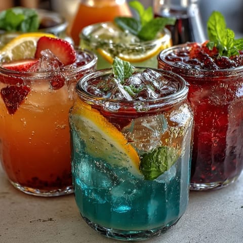 A vibrant DIY lemonade bar with fresh fruit syrups, perfect for summer parties and family gatherings.