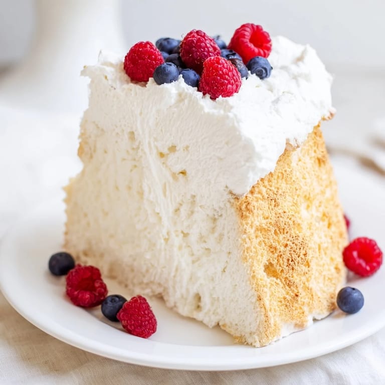 This homemade angel food cake is incredibly light, a truly delicious dessert that melts in your mouth.