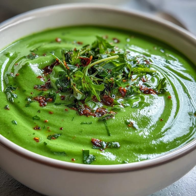 A bowl of fresh Spinach Coriander Lemongrass Soup, showcasing bold aromatic flavors.