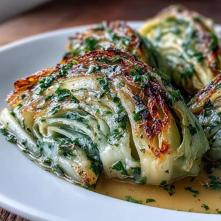 Steamy Herby Cabbage in Parmesan Broth topped with extra Parmesan and chives, ready to serve with crusty bread.