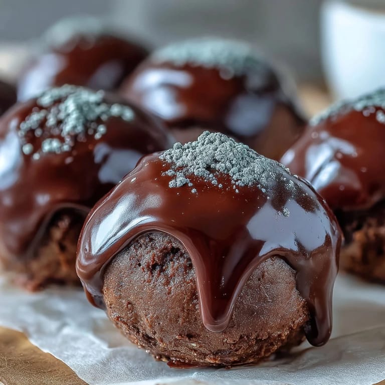 Delicate Hojicha Truffles ready to serve, finished with hojicha powder and arranged neatly for an after-dinner treat.