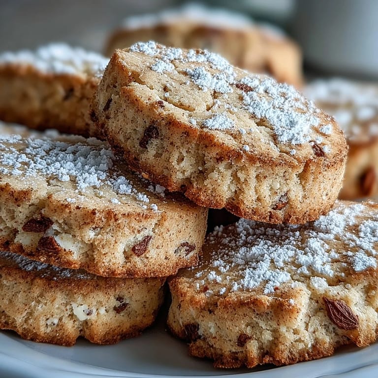 Freshly baked Hojicha Shortbread rounds show golden edges and a rustic, speckled interior.
