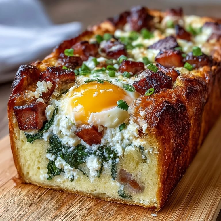 Festive Easter Savory Pie filled with ricotta, ham, and spinach, featuring a flaky crust and colorful cross-section of hard-boiled eggs for a stunning centerpiece.