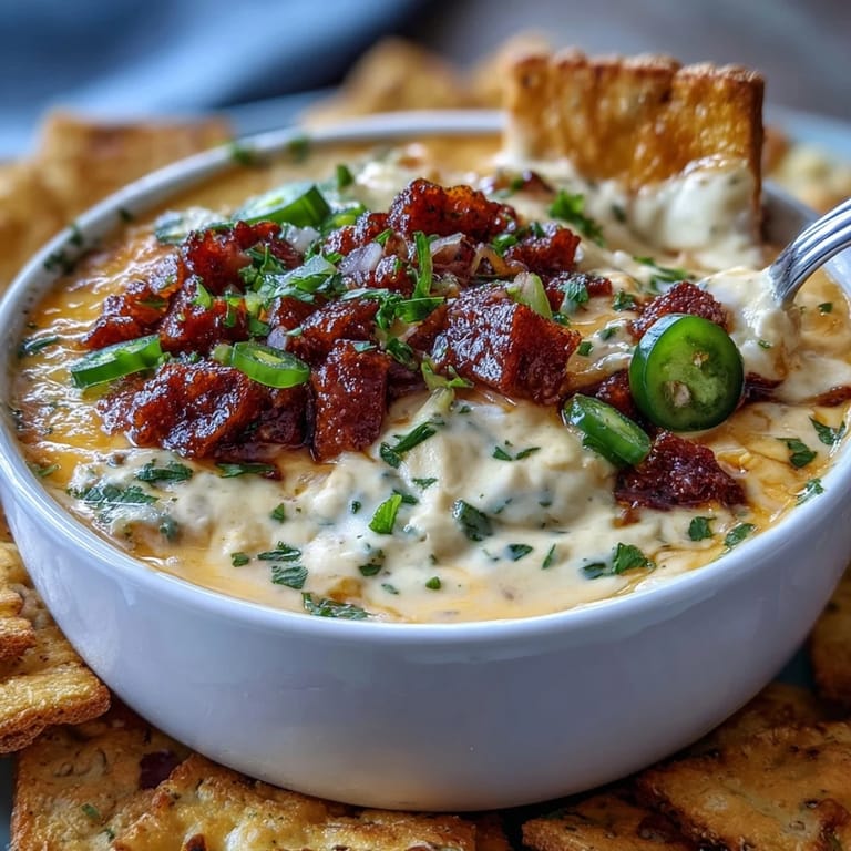 Creamy cheese queso dip loaded with savory Mexican chorizo, jalapeños, and cool sour cream, perfect for Cinco de Mayo parties.