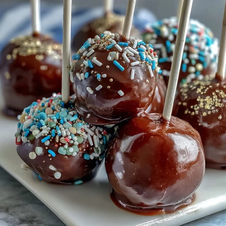 Delightful cake pops in vibrant school colors, topped with shimmering gold sprinkles, ideal for graduation parties.