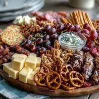 Festive grad party snack board brimming with sweet and savory bites, perfect for celebrating milestones and delighting guests.