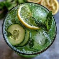 Sparkling Cucumber Mint Lemonade Mocktail with fresh mint, vibrant lemon, and bubbly water.